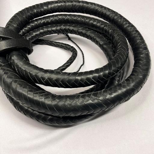 Bullwhip - Black Cowhide Leather Indiana Jones Style - 8ft