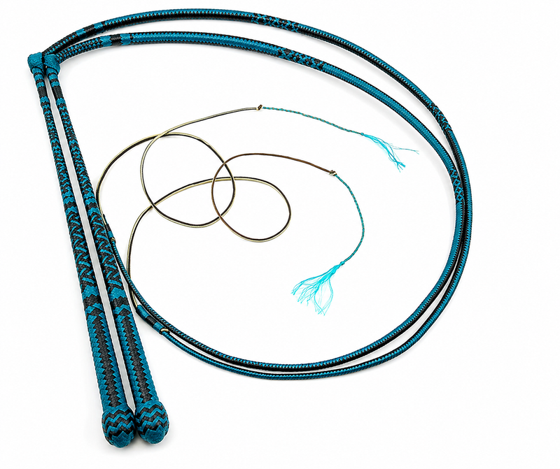 Australian Stock Whip Blue Kangaroo Hide 8x12 Plait 6ft