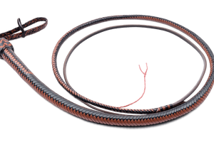 Snake Whip Black & Whisky Kangaroo Hide 12 Plait 3-6 ft