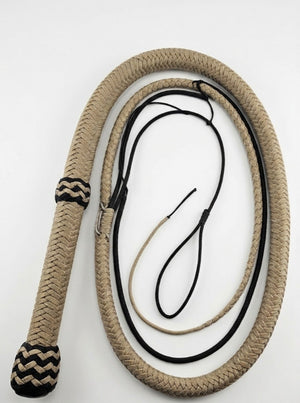 Snake Whip Gray and Black Paracord 2 Plaited Bellies-5 ft