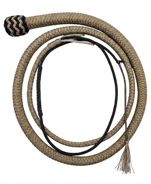 Snake Whip Gray and Black Paracord 2 Plaited Bellies-5 ft