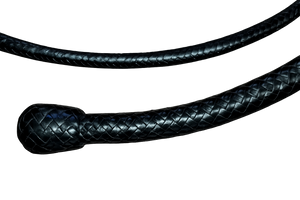 Snake Whip Pure Black Leather 16 Plait 8 Ft