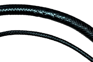 Snake Whip Pure Black Leather 16 Plait 8 Ft