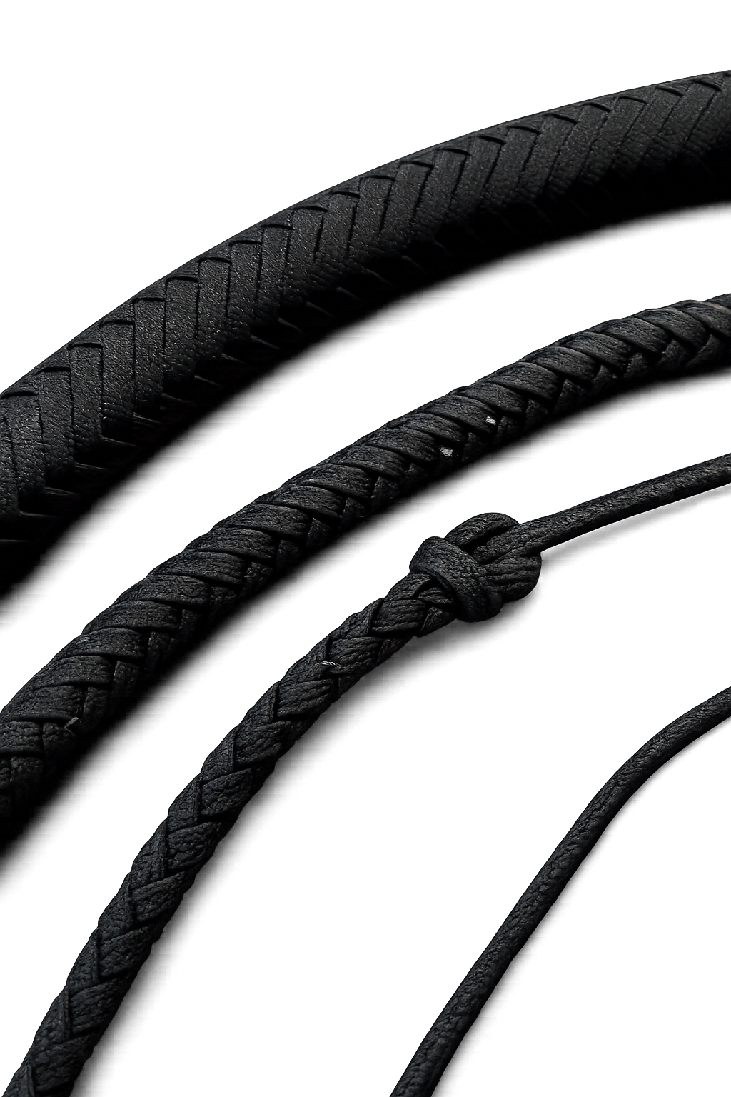 Snake Whip Solid Black Nylon 16 Plait 8 Ft