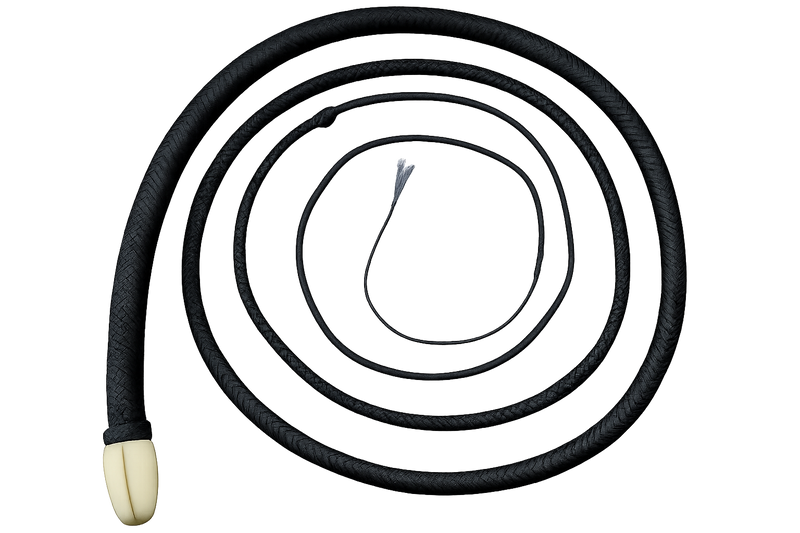Snake Whip Solid Black Nylon 16 Plait 8 Ft