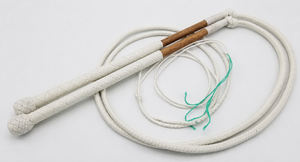 Australian Stock Whip - Grey and White Nylon Para-Cord -12 Plait  5 Ft