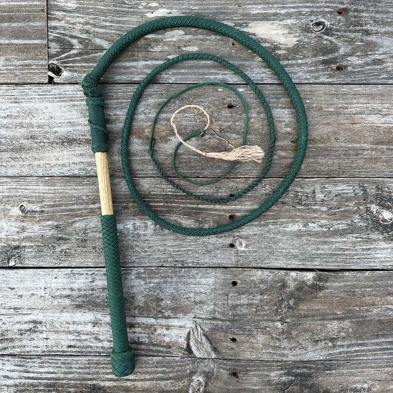 Stock Whip-Green Nylon 10 Plait 5ft