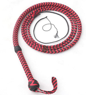 Bullwhip Red Black Paracord Nylon 12 Strands 6-12ft