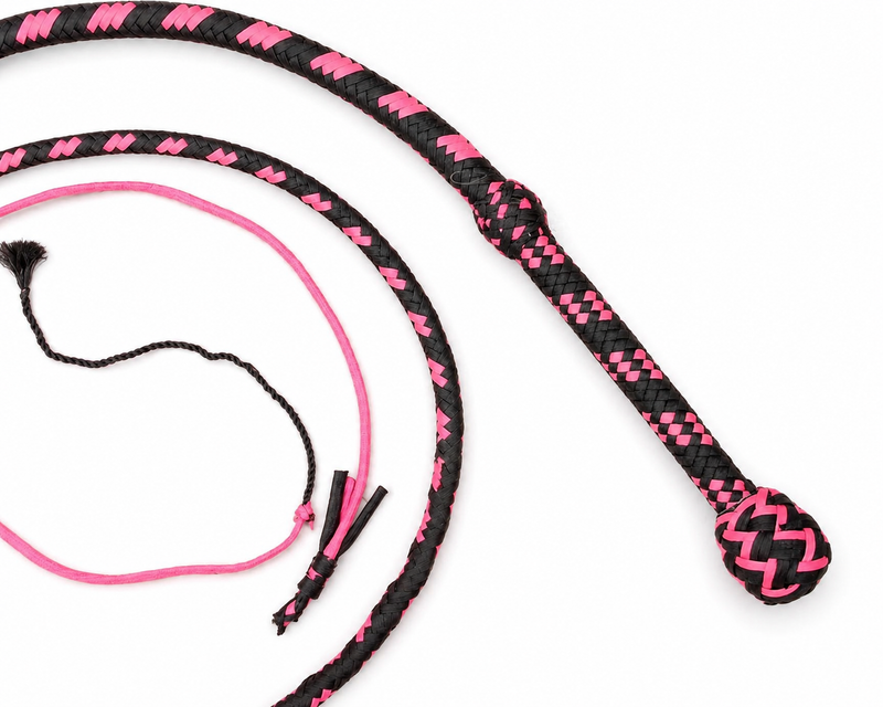 Paracord Bullwhip Brown Pink Nylon 12-16 Plait 3-18ft