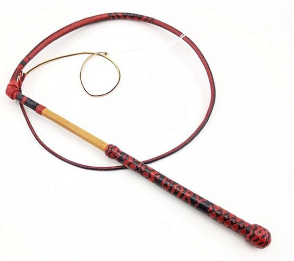 Australian Stock Whip red Kangaroo Hide 8x12 Plait 6ft