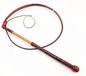 Australian Stock Whip red Kangaroo Hide 8x12 Plait 6ft