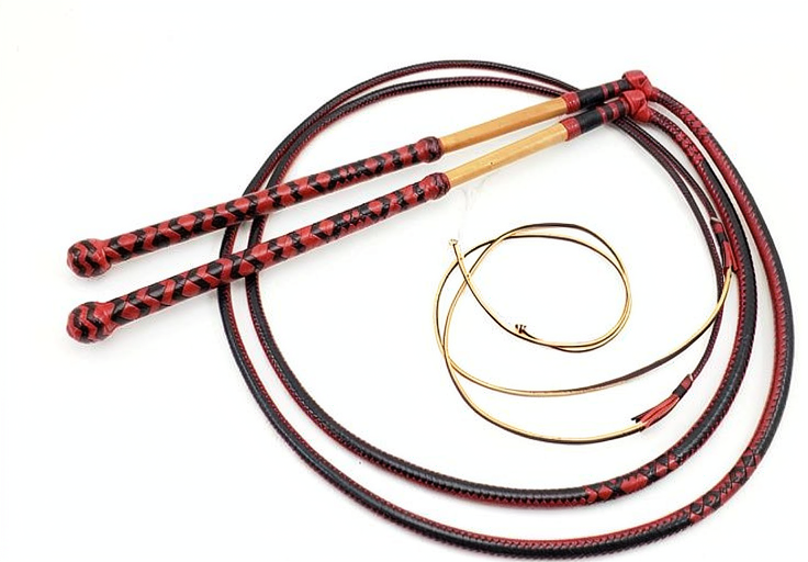 Australian Stock Whip red Kangaroo Hide 8x12 Plait 6ft