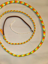 Bull Whip - Multicolor Paracord Nylon on Leather 16 Ply - 4ft to 8ft