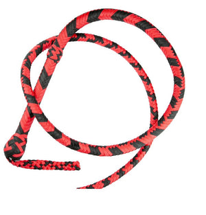 Bullwhip - Black and Red Nylon Leather -16plait 4ft to 14ft